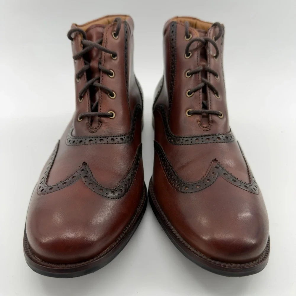 Cole Haan Cambridge Wingtip Boots Mens 11 W Brown Leather Brogue